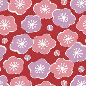 【和の図案 春】「01_baika」梅花