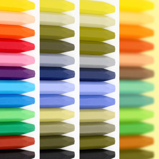 正常色覚・色覚障がい2パターン・白内障での見え方の違い例